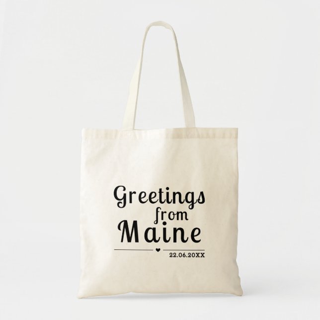 Greetings From Maine - custom Wedding Favors       Tote Bag (Front)