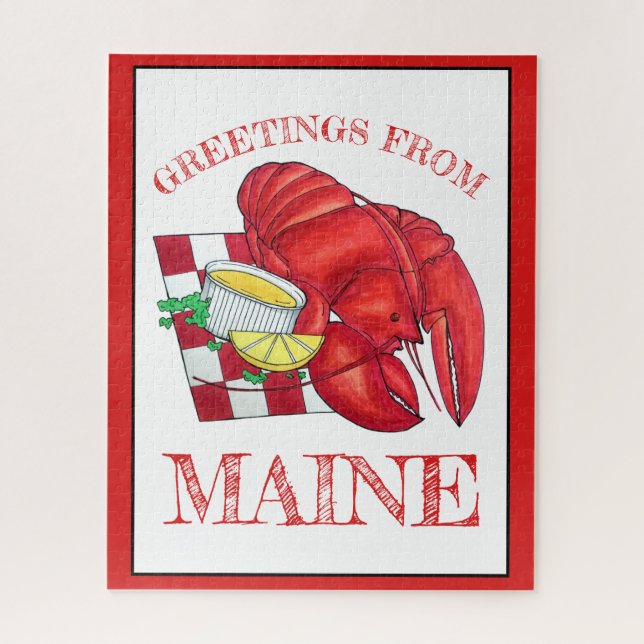 Greetings from Maine Lobster Shack Seafood Dinner Jigsaw Puzzle (Vertical)