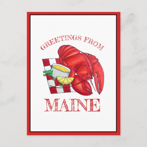 Greetings from Maine Lobster Shack Seafood Dinner Postcard