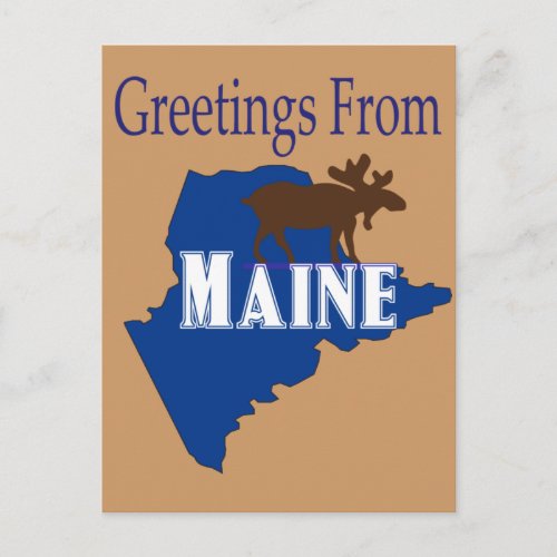 Greetings From Maine Moose State Invitation Postcard