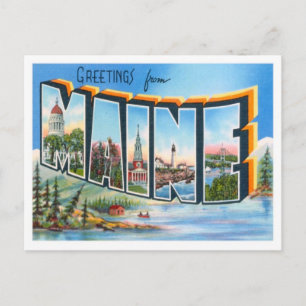 Greetings From Maine Postcard