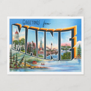 Greetings From Maine Postcard