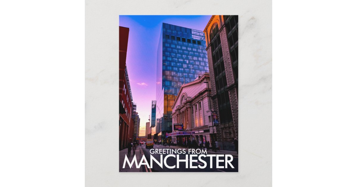 Greetings from Manchester Postcard Zazzle