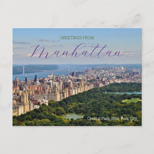 Greetings from Manhattan New York Post Card