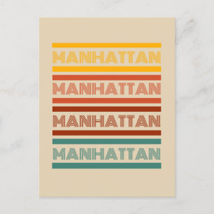 Greetings from Manhattan, Retro Design Postcard