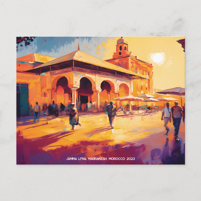 Greetings From Marrakesh Medina Morocco Holiday Postcard (Front)