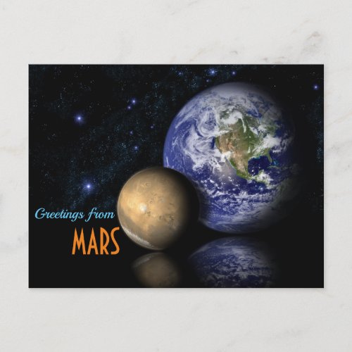 Greetings from Mars To Earth Postcard