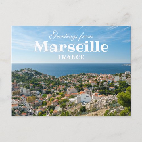 Greetings from Marseille France Scenic Postcard