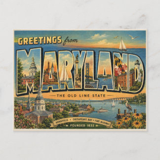 Greetings from Maryland Postcard