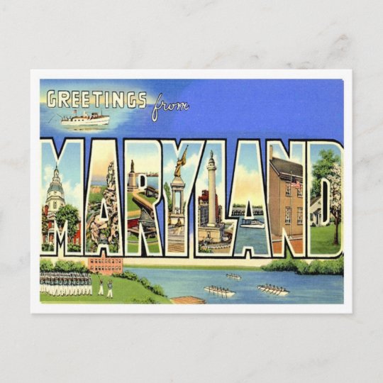 Greetings From Maryland Postcard | Zazzle.com