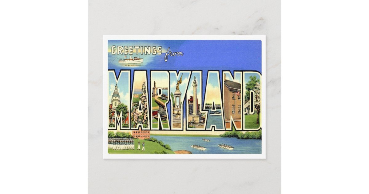 Greetings From Maryland Postcard | Zazzle