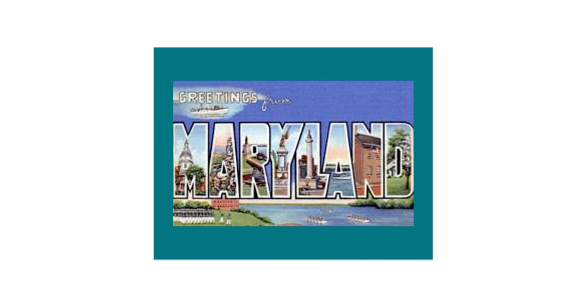 Greetings From Maryland Postcard | Zazzle.com