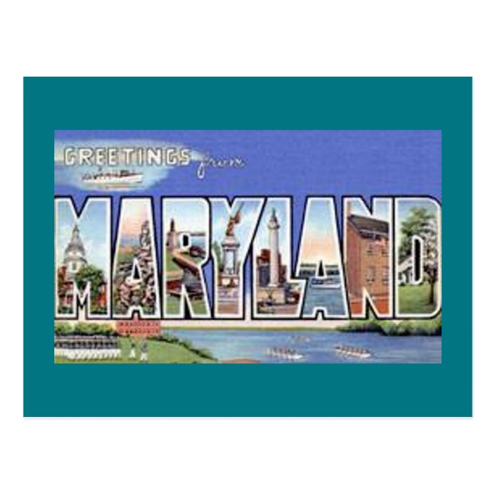 Greetings From Maryland Postcard | Zazzle.com