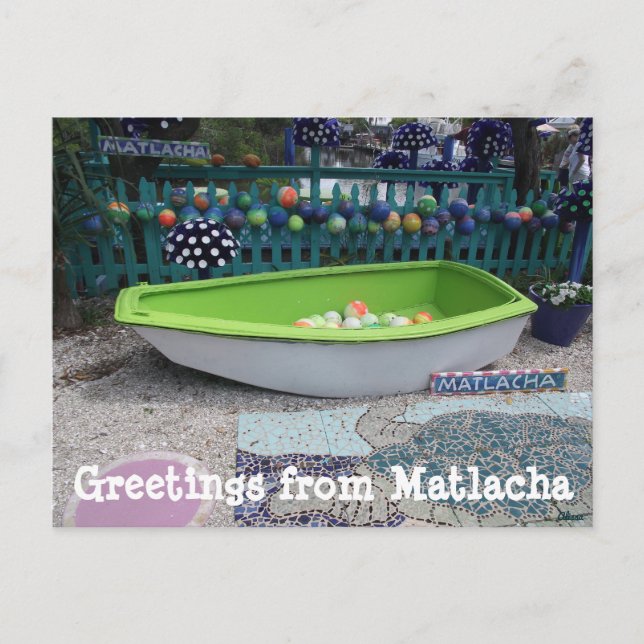 Greetings from Matlacha, Florida Colorful Postcard (Front)