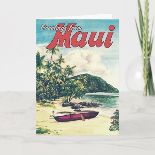 Greetings From Maui Hawaii  Card