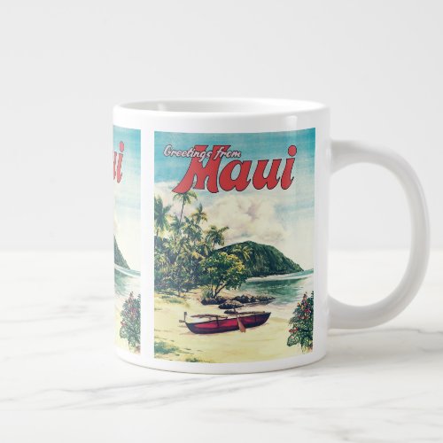 Greetings From Maui Hawaii   Jumbo Coffee Mug