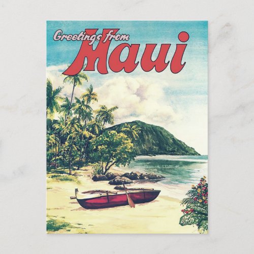 Greetings From Maui Hawaii Postcard