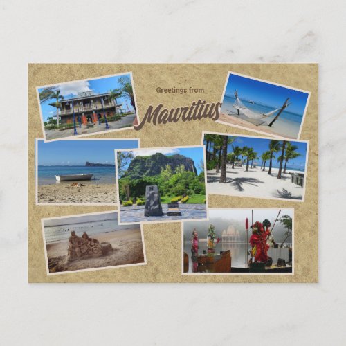 Greetings from Mauritius Photo Collage Postcard