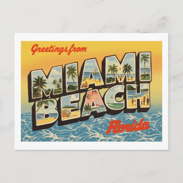 Greetings from Miami Beach, Florida Postcard (Front)
