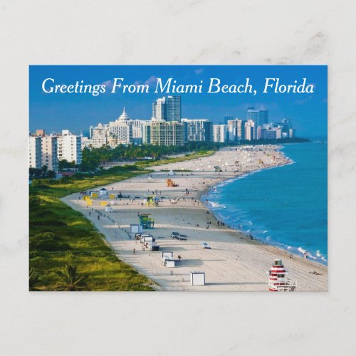 Greetings From Miami Beach Postcard