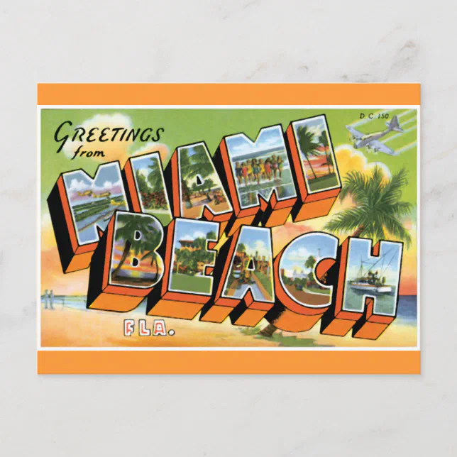 Greetings From Miami Beach Postcard Zazzle