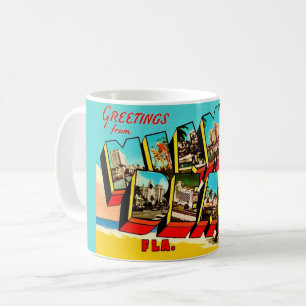 Greetings from Miami Beach Postcard Coffee Mug