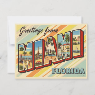 Greetings from Miami, Florida Vintage Postcard