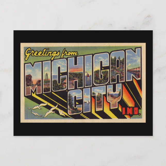 Greetings from Michigan City Indiana Postcard Zazzle
