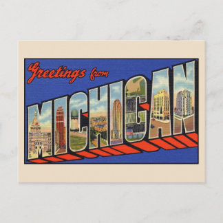 Greetings from Michigan Large Letter Postcard