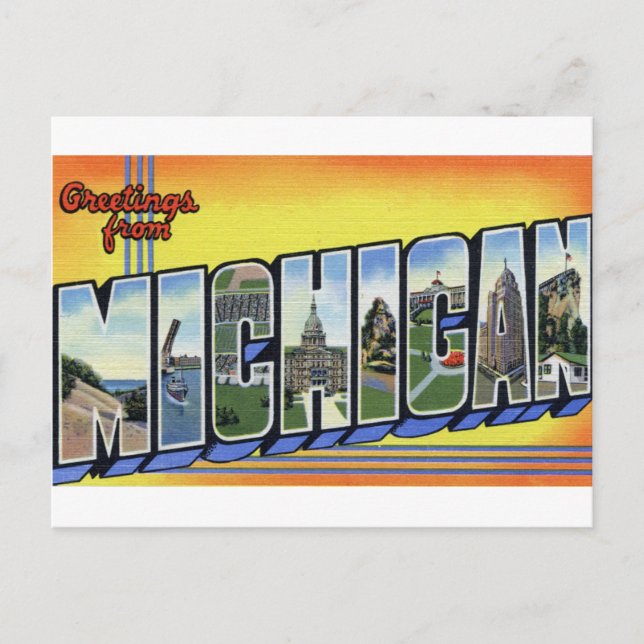 Greetings From Michigan Postcard (Front)