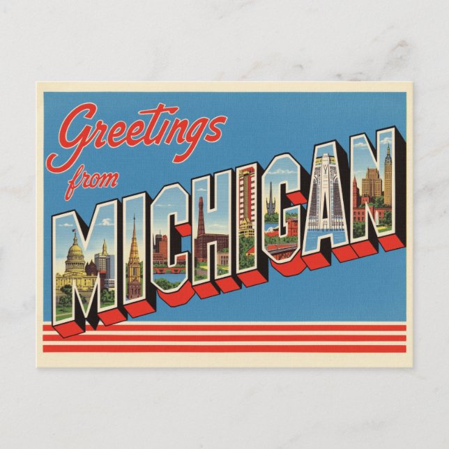 Greetings from Michigan Postcard (Front)