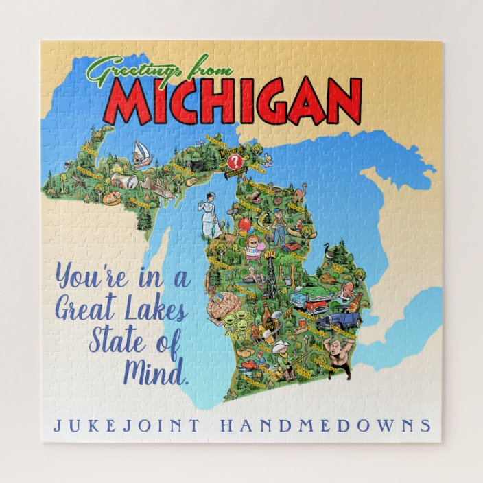 Greetings from Michigan Puzzle | Zazzle.com