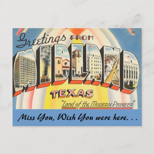 Greetings from Midland Postcard