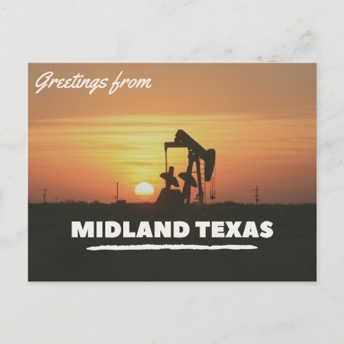 Greetings From Midland Texas Postcard