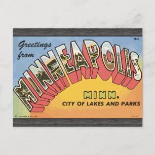 Greetings From Minneapolis Minn., Vintage Postcard