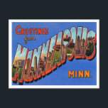 Greetings from Minneapolis, Minnesota Travel Postcard<br><div class="desc">Greetings from Minneapolis,  Minnesota Vintage Travel Postcard</div>