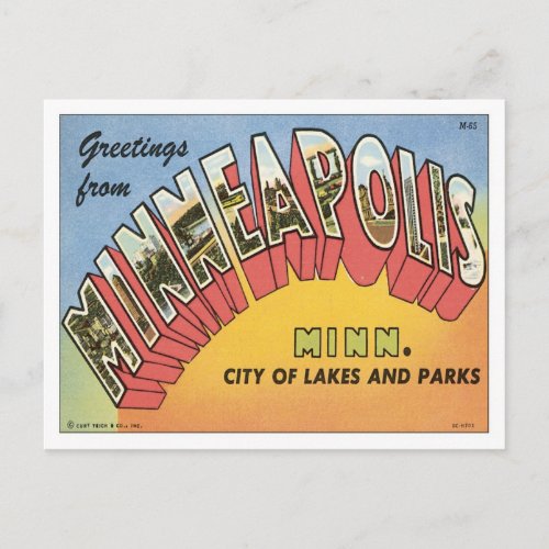 Greetings From Minneapolis Postcard