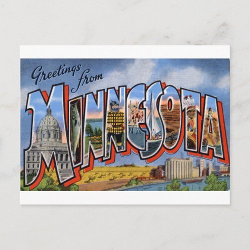 Greetings From Minnesota Postcard