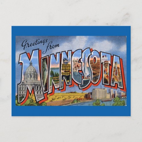 Greetings From Minnesota Postcard