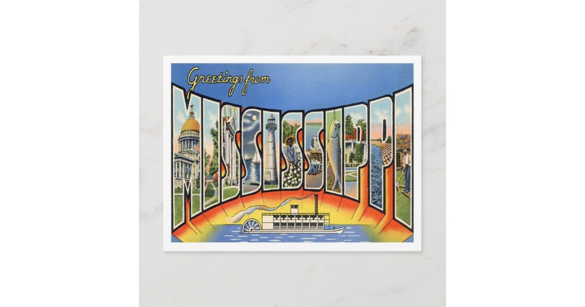 Greetings From Mississippi Postcard | Zazzle