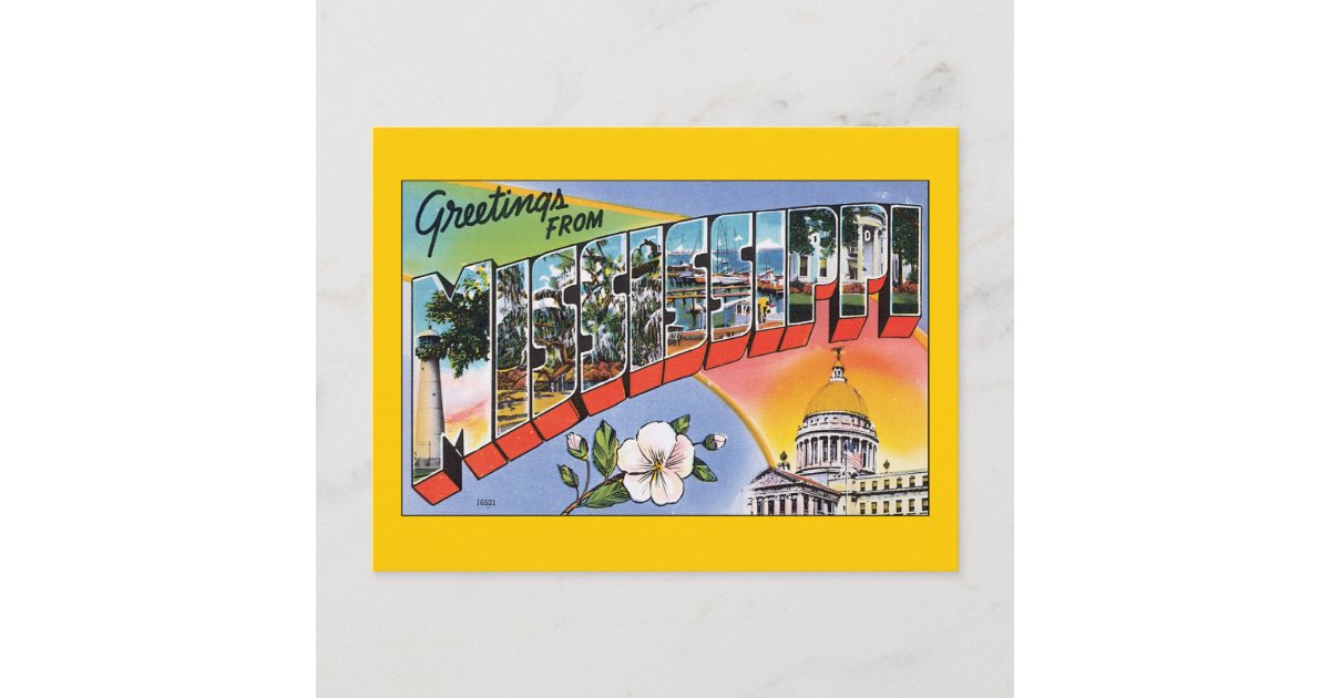 Greetings from Mississippi Postcard | Zazzle