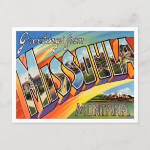 Greetings from Missoula, Montana Vintage Travel Postcard