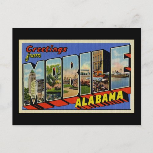 Greetings from Mobile Alabama Postcard