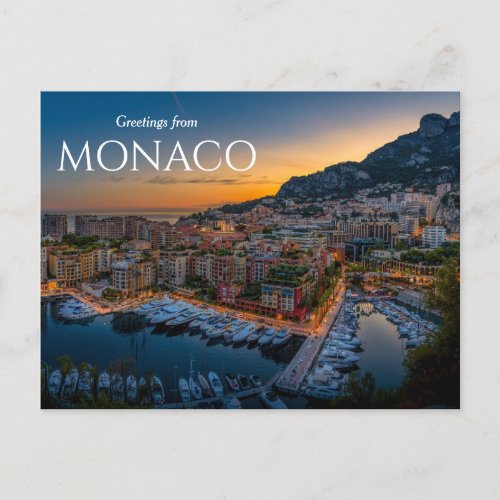 Greetings from Monaco Postcard 