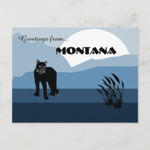 Greetings from Montana State Slate Blues Postcard