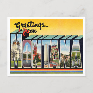 Greetings from Montana Vintage Travel Postcard