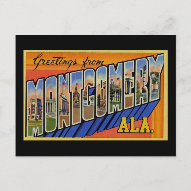 Greetings from Montgomery Alabama Postcard (Front)