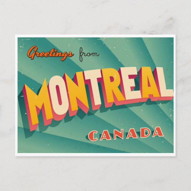 Greetings from Montreal, Canada Vintage Travel  Postcard (Front)