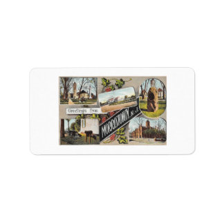 Greetings from Morristown NJ Vintage Style Label