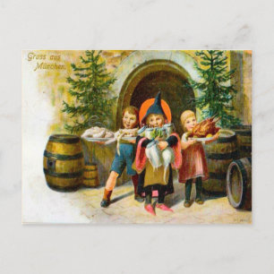 Greetings from Munchen, Germany, Christmas 1907 Holiday Postcard